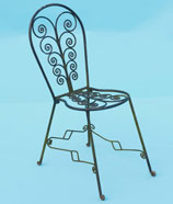 small decorative hand forged scrolled chair