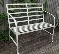 Riveted effect old style bench with reeded effect slats